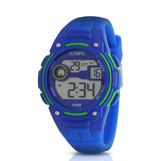Ol horloge digitaal kunststof blauw/groen OL45HKR013