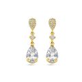 Gouden oorstekers zirkonia druppel 4029407