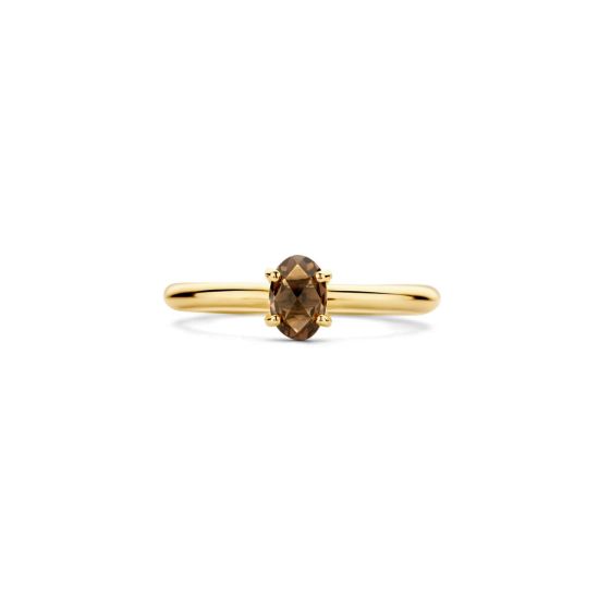 Gouden ring rookkwarts mt 54 1242YSQ/54