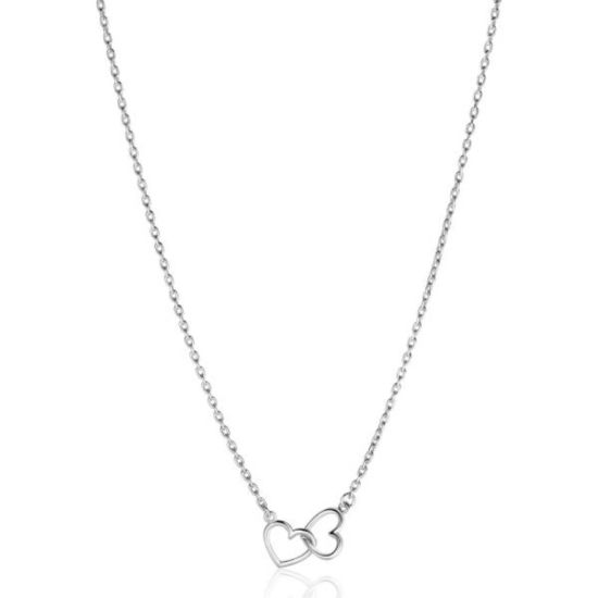 Zilveren collier 2xhartje ZIC2513
