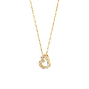 Gouden collier hartje met zirkonia 3072YZI