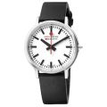Mondaine horloge heren staal/leer stop to go A512.30358.16SBB