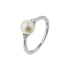 Gouden ring zwp + 0.05ct H-SI mt 18.5