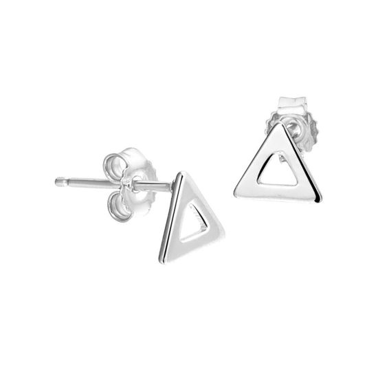 Zilveren oorstekers driehoek